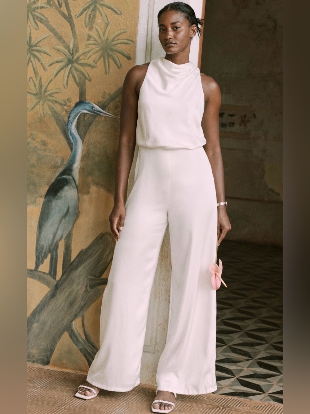 ABERCROMBIE High Neck Draped Jumpsuit